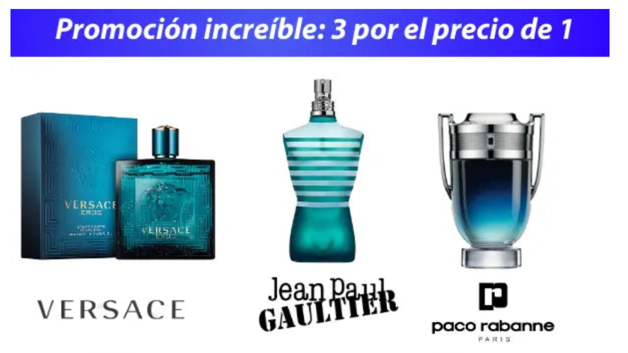 KIT 3 PERFUMES (Versace, Paco Rabanne y Jean Paul Gaultier)